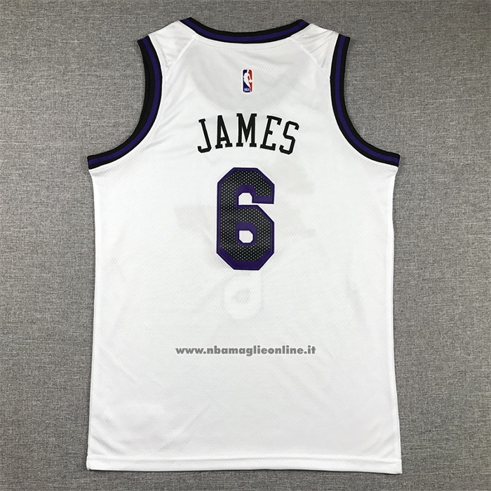 Maglia Bambino Los Angeles Lakers LeBron James #6 Citta 2022-23 Bianco